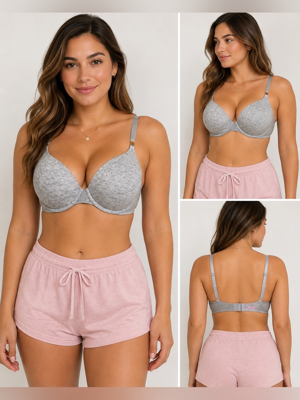 Victoria’s Secret PINK Wear Everywhere T-Shirt Bra 36D Heather Gray NWT